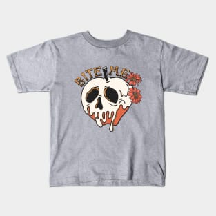 Bite Me Floral Skull Kids T-Shirt